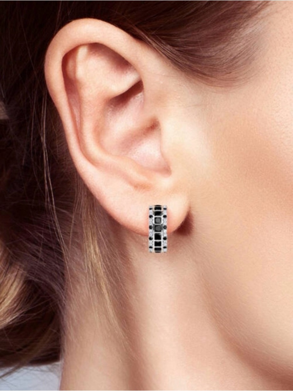 Jeulia- “Love Movie” Princess Cut Sterling Silver Stud Earrings